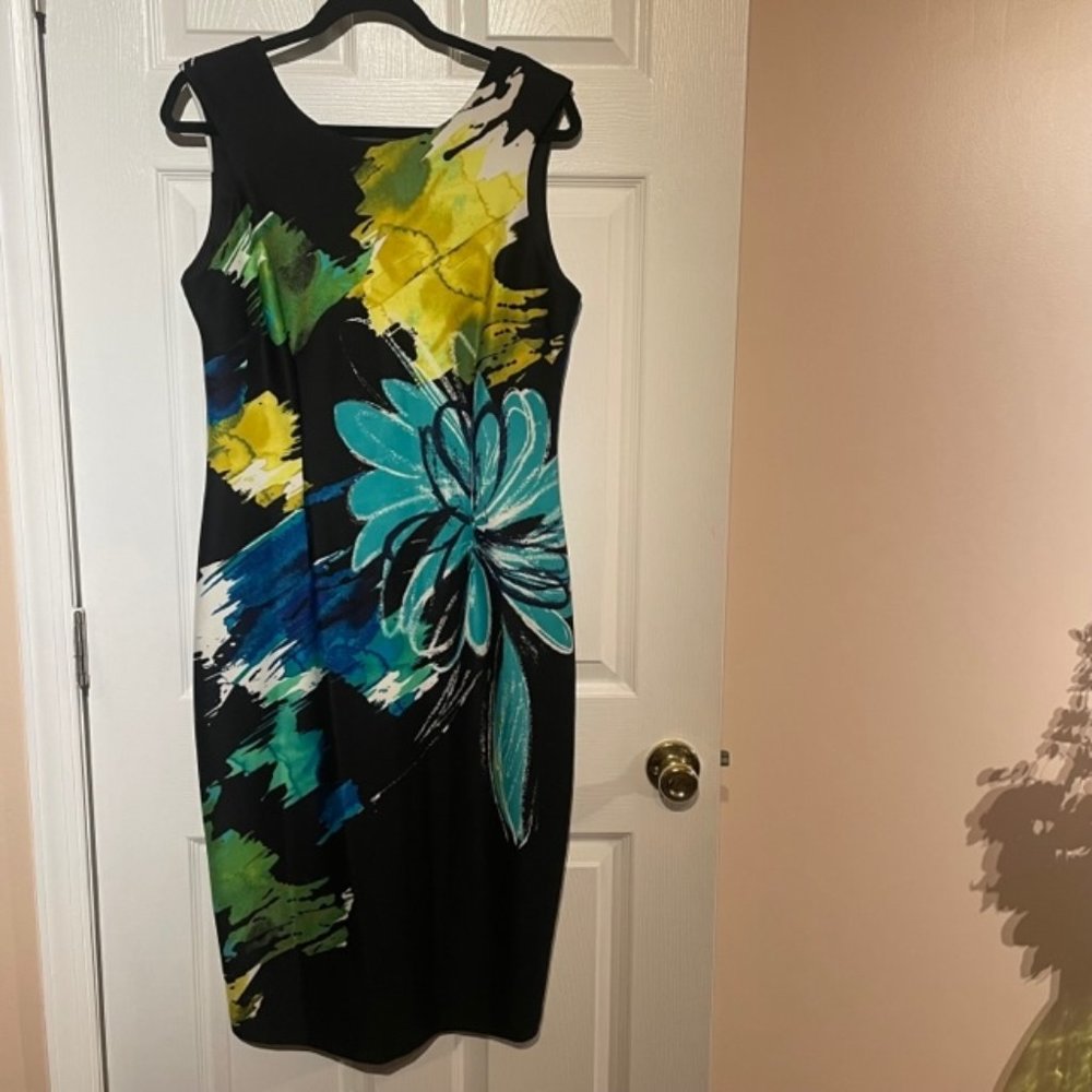 Women Dressbarn Floral Midi Dress - size 14
